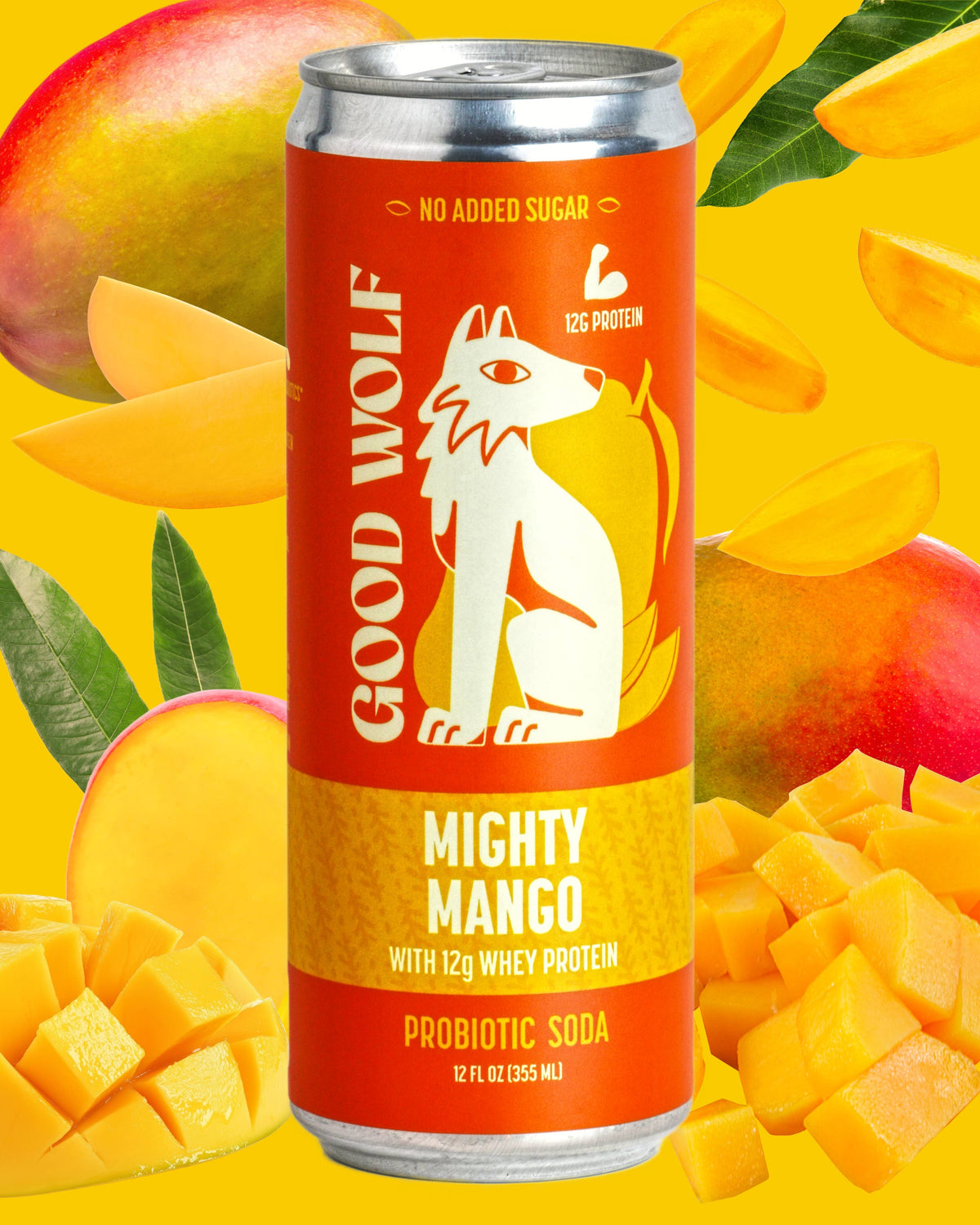 Mighty Mango Probiotic Protein Soda - No Added Sugar