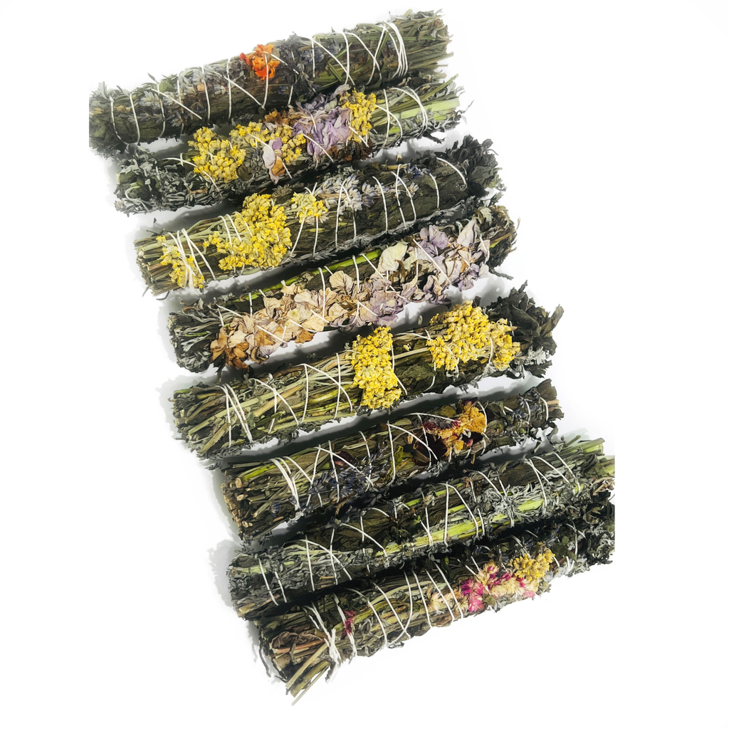 🌿 BOTANICAL HERBAL WAFTING WAND SAGE SMUDGE STICK 8" 🔥✨