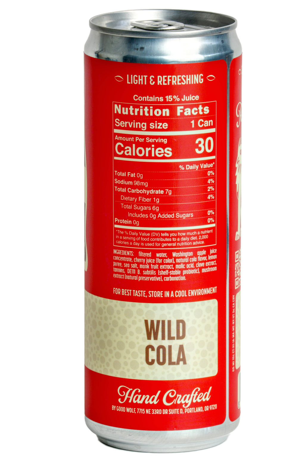 Wild Cola Probiotic Soda - No Added Sugar; Hand-Crafted