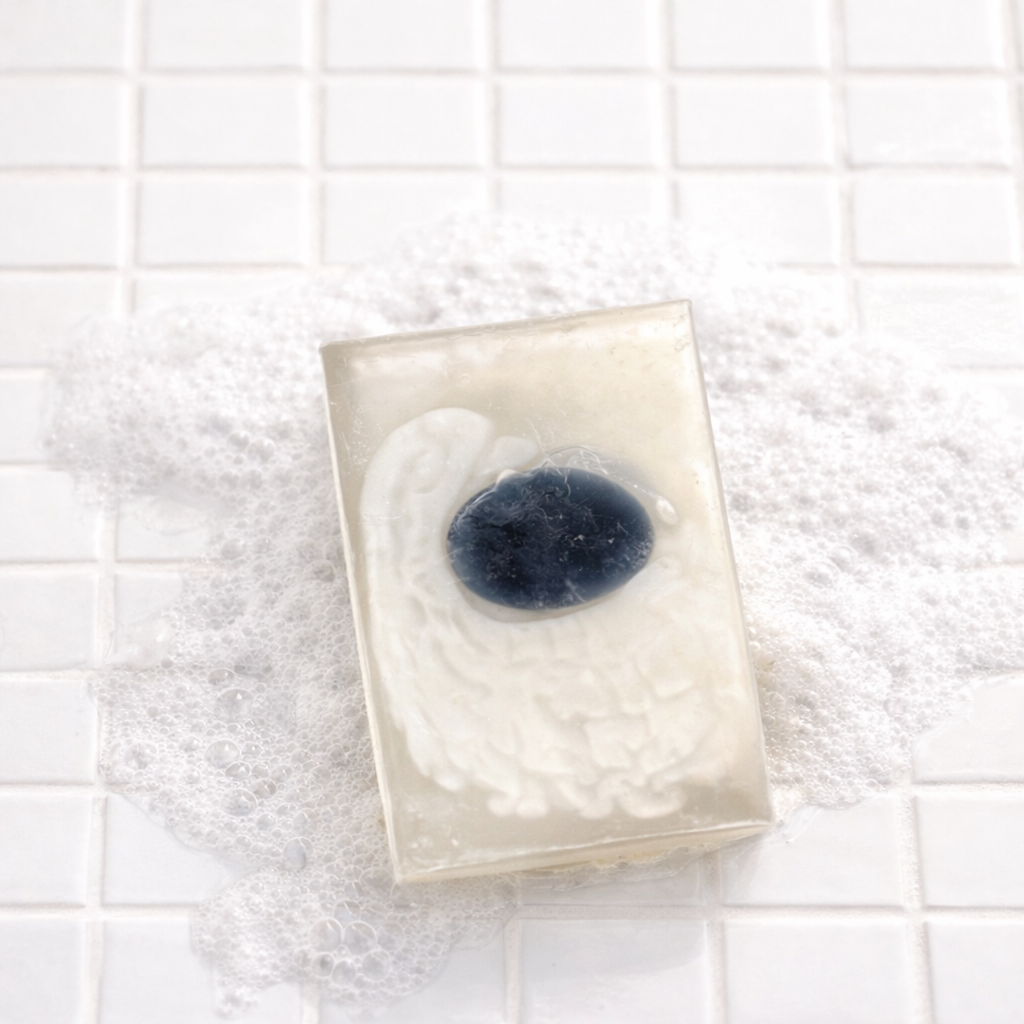 Moonlight Gemstone Bar Soap in Golden Honey with Obsidian
