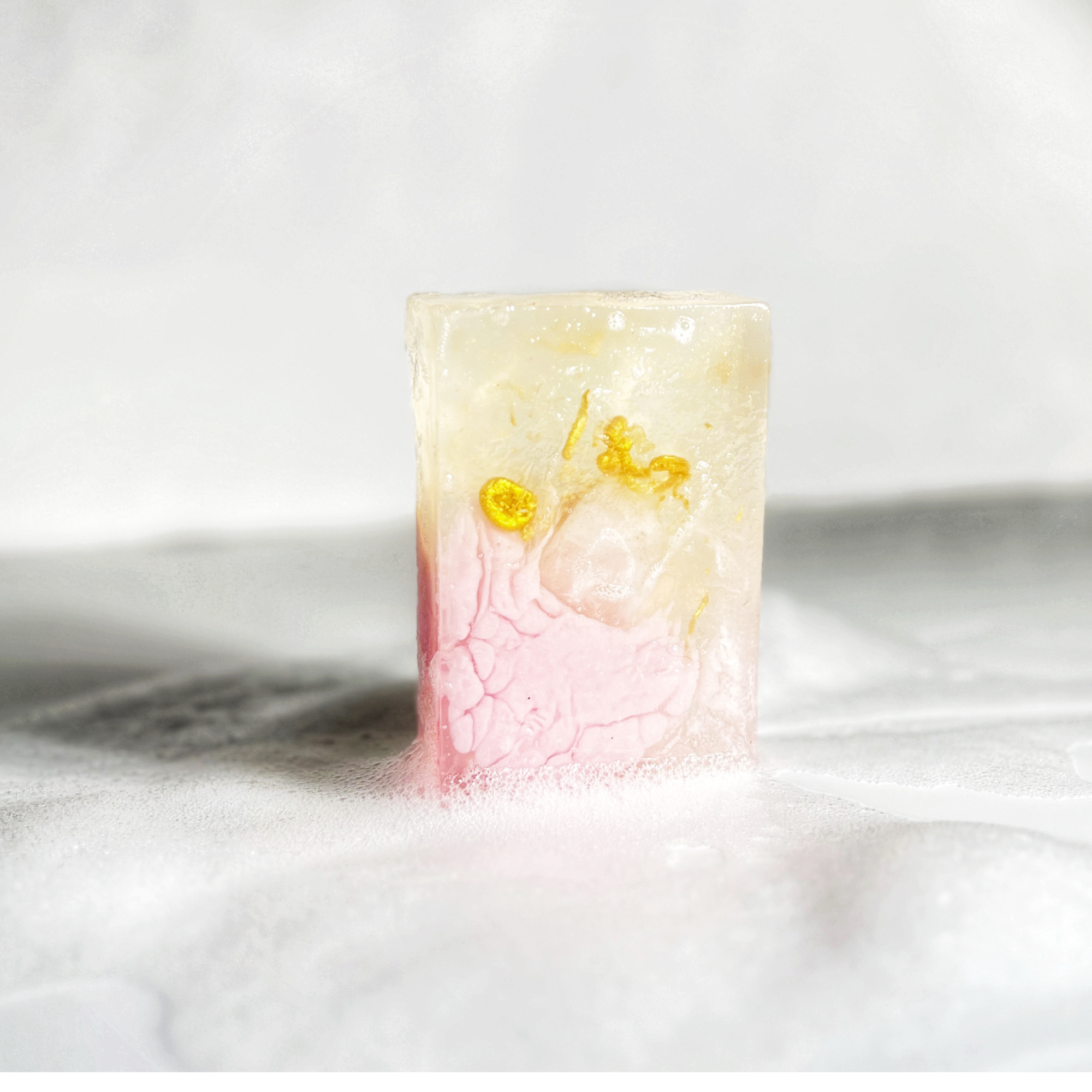 Spirited Sunset Gemstone Bar Soap in Wild Rose with Rose Quartz