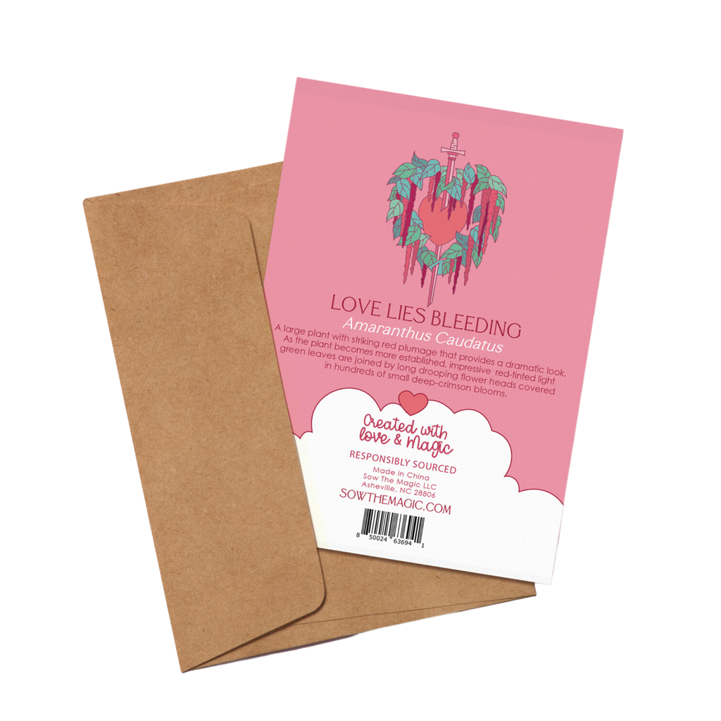 Love Lies Bleeding Botanical Tarot Greeting Card